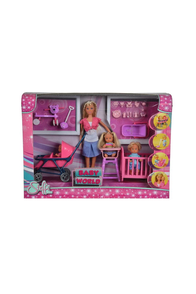 Steffi Love Set Papusa Steffi cu 3 Bebelusi a Accesorii