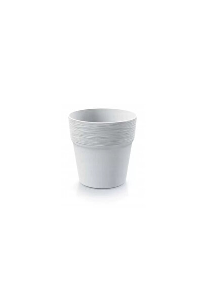 Prosperplast Ghiveci decorativ pentru flori, rotund, alb, 14,7 x 14,8 cm, Furu