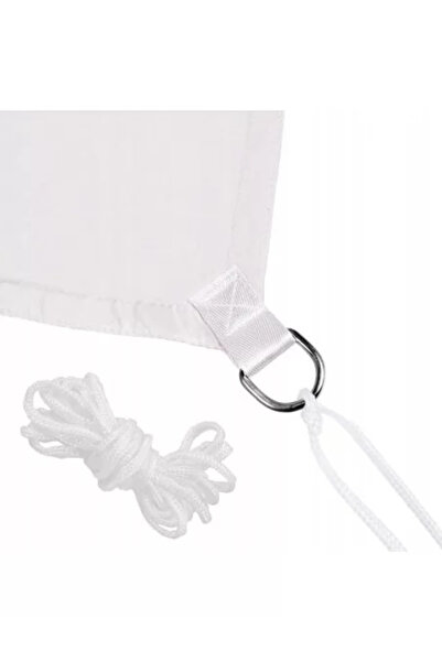 Springos Square Sunshade Cover, Metal Rings, Light Gray, 5 x 5 m,