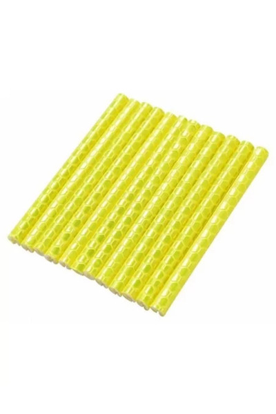 Avex Set 12 ornamente din material reflectorizant pentru spite bicicleta, culoare galben
