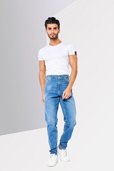 Replay Men Sandot Relaxed Fit Washed Denim Jeans, Blue
