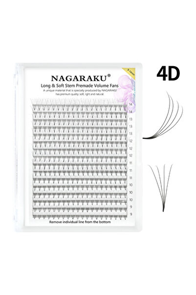 Choice3 وصلات رموش صناعية MIX9-14MM 0.07mm D 4D NAGARAKU ذات سيقان ضيقة حادة جاهزة الصنع 5D 6D 10D ذات رأس رفيع