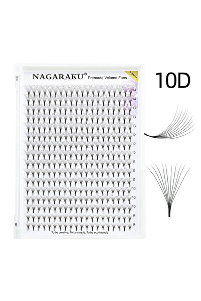 Choice4 MIX9-14MM 0.07mm D 10D NAGARAKU Sharp Narrow Stem Premade Fans Eyelash Extension 5D 6D 10D Thin Poin