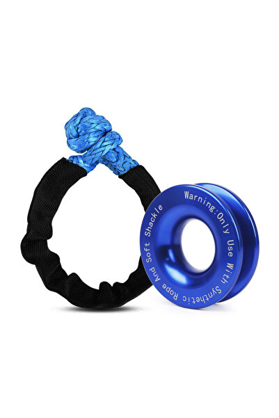 Choice5 حبل ونش أزرق-SZ-YP سعة 55000 رطل، مزود بحلقة سحب صناعية ناعمة وحلقة ا...