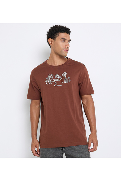 Ben Sherman Men's Brown Crew Neck Tee
