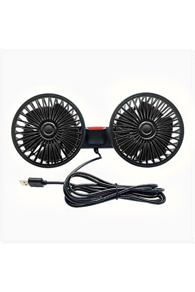 Choice black Car Fan 360° 3-speed Car Seat Back Cooling Fan USB Charge Dual H...