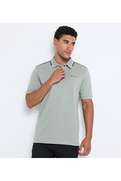 Ben Sherman Men's Green Pique Polo