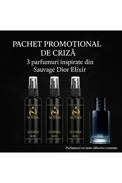 Nuvien Σετ 3 αρωμάτων 50ml – Εμπνευσμένο από το Sauvage Dio3 Elixir