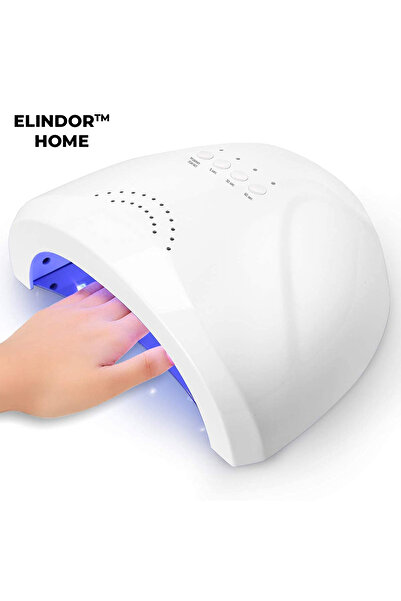 Elindor Lampă UV LED profesională de 48W cu 30 de LED-uri, senzor inteligent, temporizator, 5, 30, 60 de secunde, albă