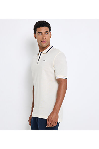 Ben Sherman Men's White Pique Polo