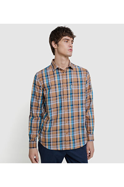 Ben Sherman قميص رجالي بني كاجوال