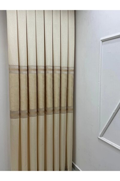 NİVEMESHOME Umut Fj614365 V_120 Cream 1/3 Sik Pile Background Curtain