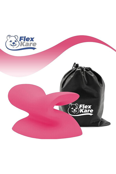 Flex Kare pernă cervicală, roz, ergonomică și ortopedică, poliuretan, 14 x 22,5 x 10 cm