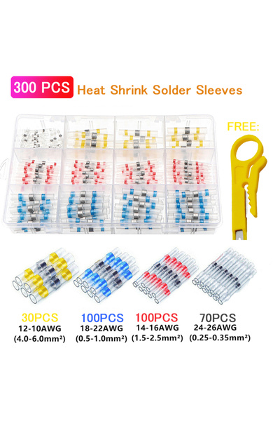 Choice3 300 قطعة - 50-800 قطعة من أطراف العقص ذات الانكماش الحراري وختم اللحا...