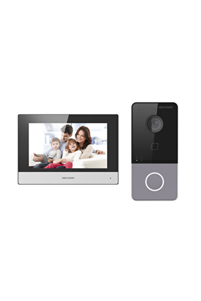 Hikvision Kit videointercom IP DS-KIS603-P(C), Flash 32 MB, memorie RAM 256MB, ecran 7" touchscreen