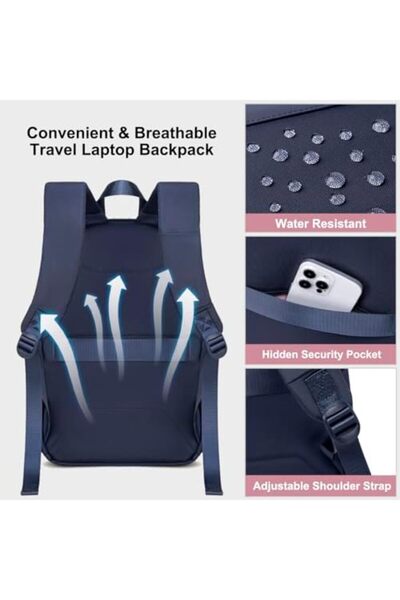 Chantria Small Backpack for Women 13L Compact 14-inch Laptop Backpack Multi-pocket Water-resistant S