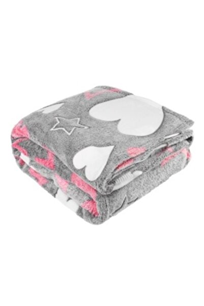 OEM Decorative Soft Velvet Blanket, 200 x 150 cm, Heart and Star Pattern
