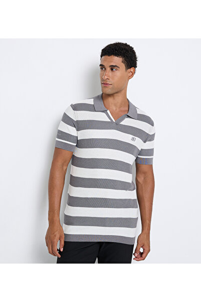 Ben Sherman Men's Gray FLAT KNIT POLO