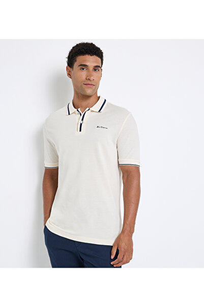 Ben Sherman Men's White Pique Polo
