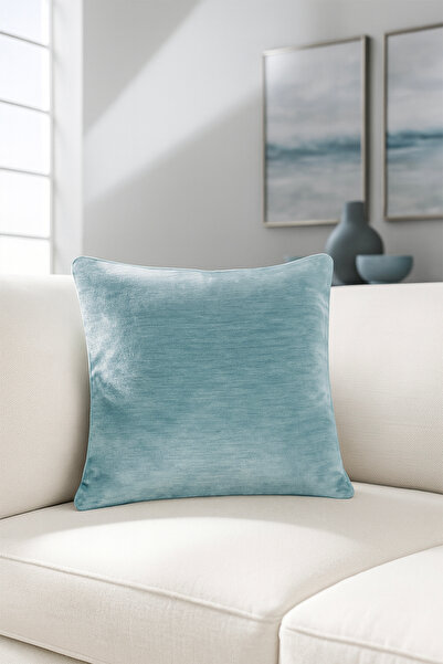 Premier Home Husă de pernă din catifea simplă, verde apă, 50x50