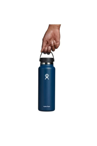 Hydro Flask Thermos Bottle, Stainless Steel, 1.18L, 'Wide Mouth', Indigo
