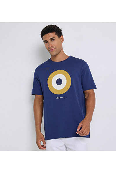 Ben Sherman تي شيرت رجالي أزرق برقبة دائرية