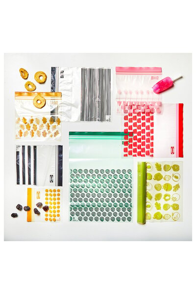 IKEA ISTAD Storage Bag with Zipper, Red/Pink Pattern, 2.5/1.2 L, 50 pcs