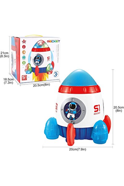 Generic Qbic Battery Operated Music and Light Spaceship Shuttle Rocket Toy for Kids, Pretend Game Electric R