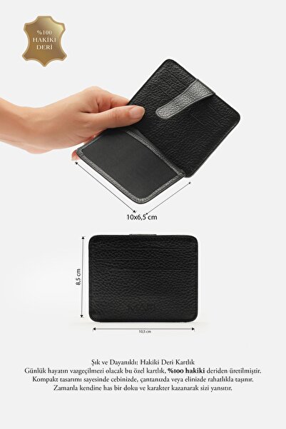 MAFİ Enduro Folding Genuine Leather Strap Card Holder – Id & Driver's License Compartment