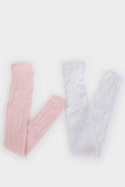 DeFacto Kız Bebek 2'li 60 Denye Külotlu Çorap F6723A5NS