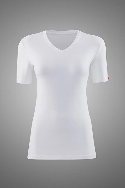 Blackspade White Women's Thermal Short Sleeve V-Neck Tank Top 2. Level – Winter Thermal Protective Undershirt New