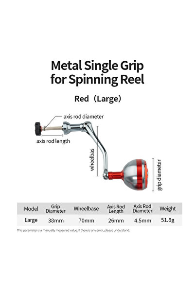 choice2 بكرة صيد دوارة حمراء كبيرة من تشيلنت، مقاس 500-7000، مقبض بديل معدني ...
