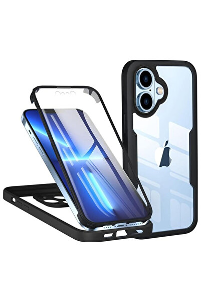 REDz Accessories Husă de protecție 360° pentru iPhone 17, față + spate, neagră