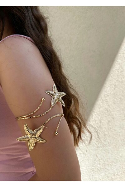 onse Gold Deniz Yıldızı Detaylı Paslanmaz Çelik Ayarlanabilir Kadın Pazu Bile...