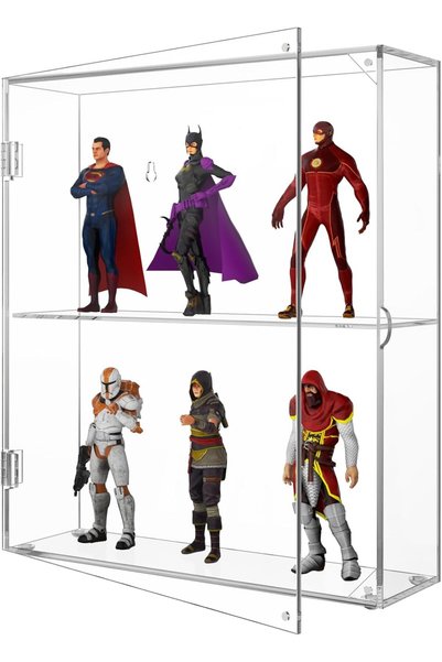 Slasa Acrylic Display Case – 2 Layers Transparent Storage (27.9×8.6×33.0 cm)