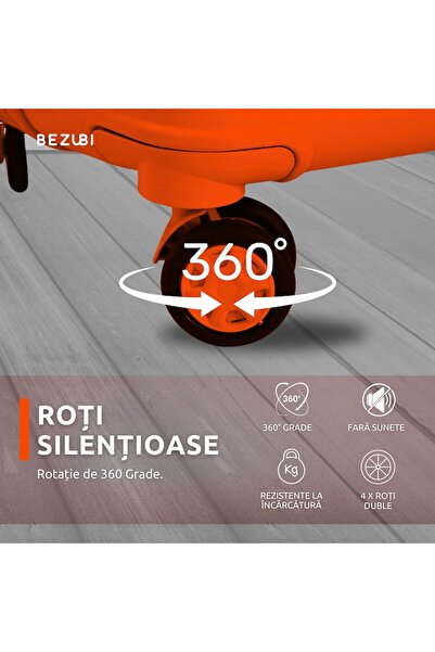 Bezubi Large Easy Travel Trolley, Orange, 140L, 84x50x38 cm