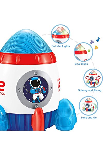 genernic Qbic Battery Operated Music and Light Spaceship Shuttle Rocket Toy for Kids