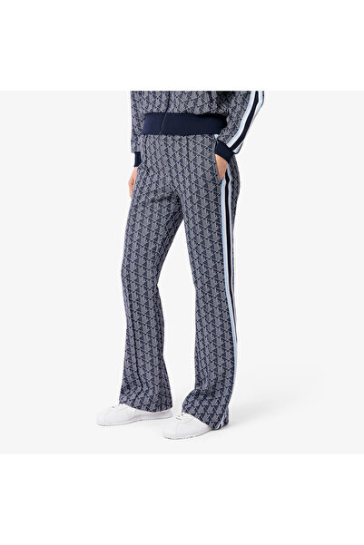 Lacoste Flare Fit Monogram Kadın Lacivert Eşofman Altı