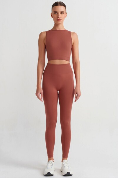 COMEUP Basic Sports Lightweight Leggings Clay Red