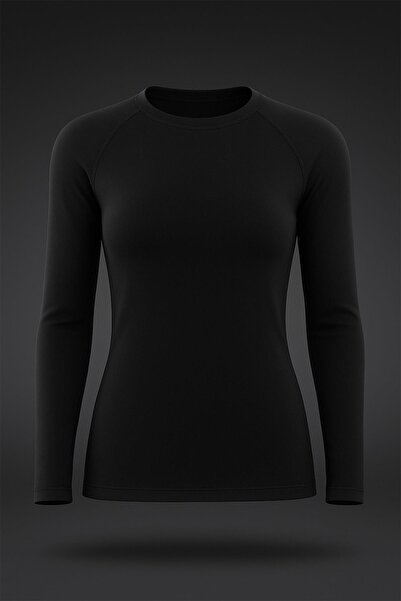 Blackspade قميص داخلي حراري أسود للنساء بأكمام طويلة ورقبة دائرية 2. ليفل – سترة واقية من الحرارة الشتوية الجديدة