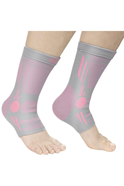 Neenca Set de 2 șosete compresive, material textil, roz/gri, mărimea L