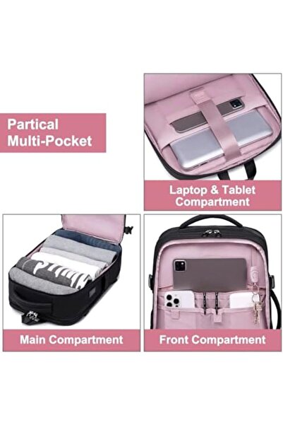 Chantria حقيبة ظهر للسفر للكمبيوتر المحمول للنساء، حقيبة ظهر محمولة مع منفذ شحن USB، مقاس 15.6 بوصة
