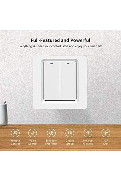 Generic مفتاح إضاءة ذكي يعمل بالواي فاي، مفتاح حائط ذكي لاسلكي مع جهاز تحكم عن بعد ومؤقت، متوافق مع