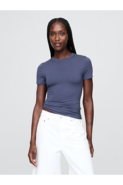 GAP Kadın Koyu Mavi CloseKnit Jersey T-Shirt