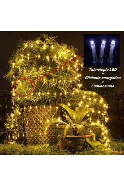 YOTO Christmas Net Lights, 1.2 m x 1.2 m, 80 LEDs, 1.5 m Extension, 8 Light Modes, Interconnectable,