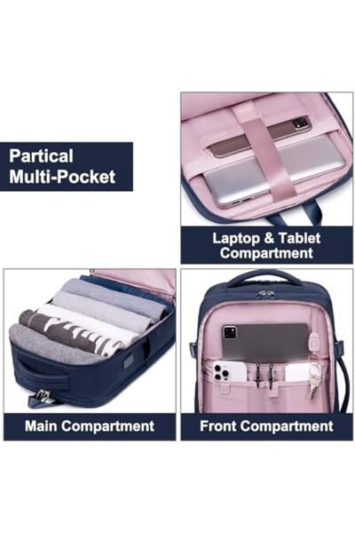 Chantria Travel Laptop Backpack for Women, Carry On Backpack with USB Charging Port, 15.6 inch Lapto