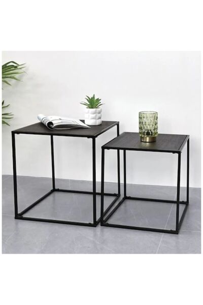 AB HOMES Auxiliary Table AB HOMES® with Metal Frame & MDF Surface Wenge