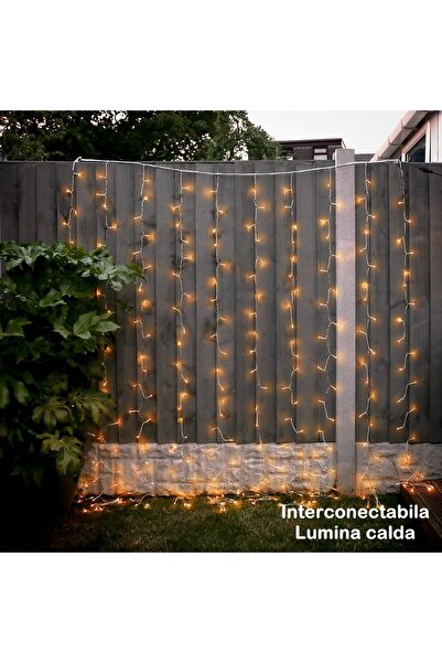 YOTO Christmas Curtain Lights, 3 m x 3 m, 320 LEDs, Warm White