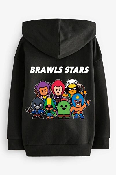 Kidmark Çocuk Modası Erkek Çocuk Brawl Stars Baskılı Fermuarlı Kapüşonlu Swea...