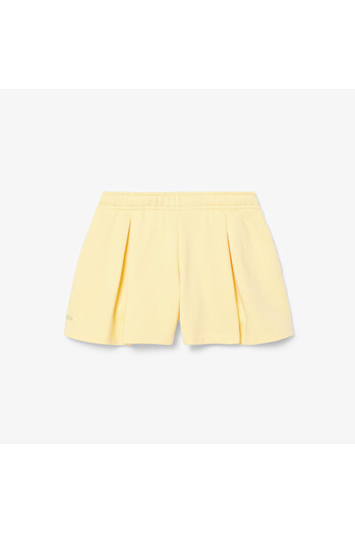 Lacoste Pleated Fleece Kadın Sarı Şort
